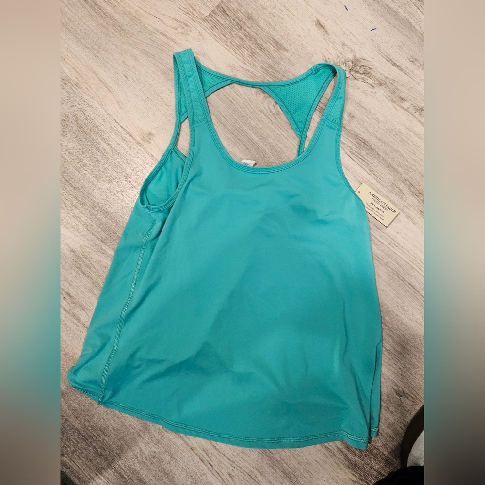 Teal Sleeveless Tank Top American EAGLE